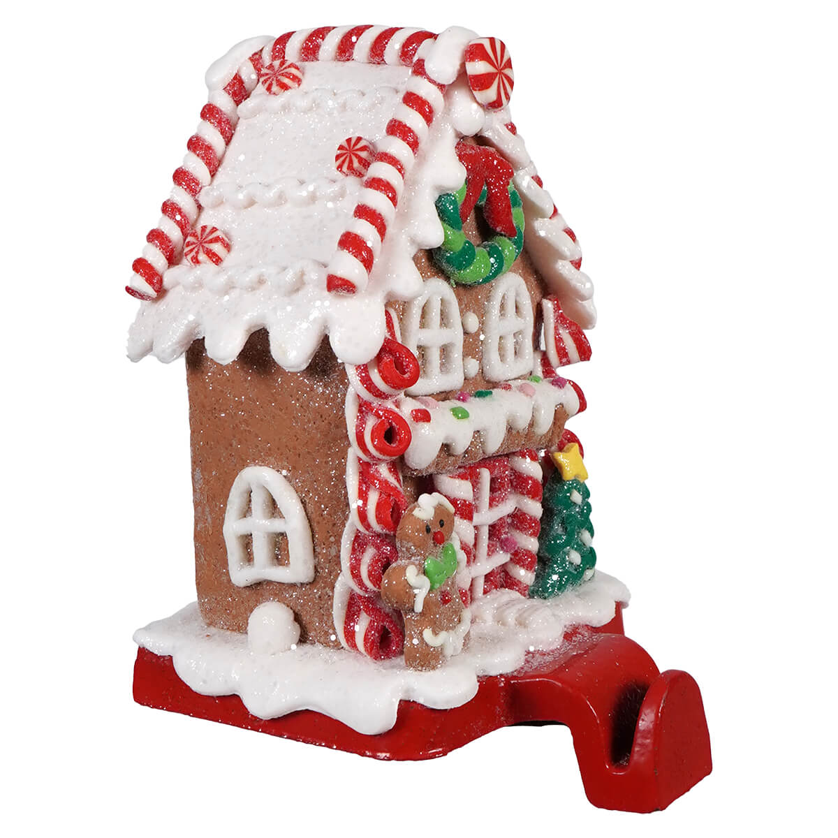 Clay Dough Holiday Gingerbread House Stocking Holder - Christmas