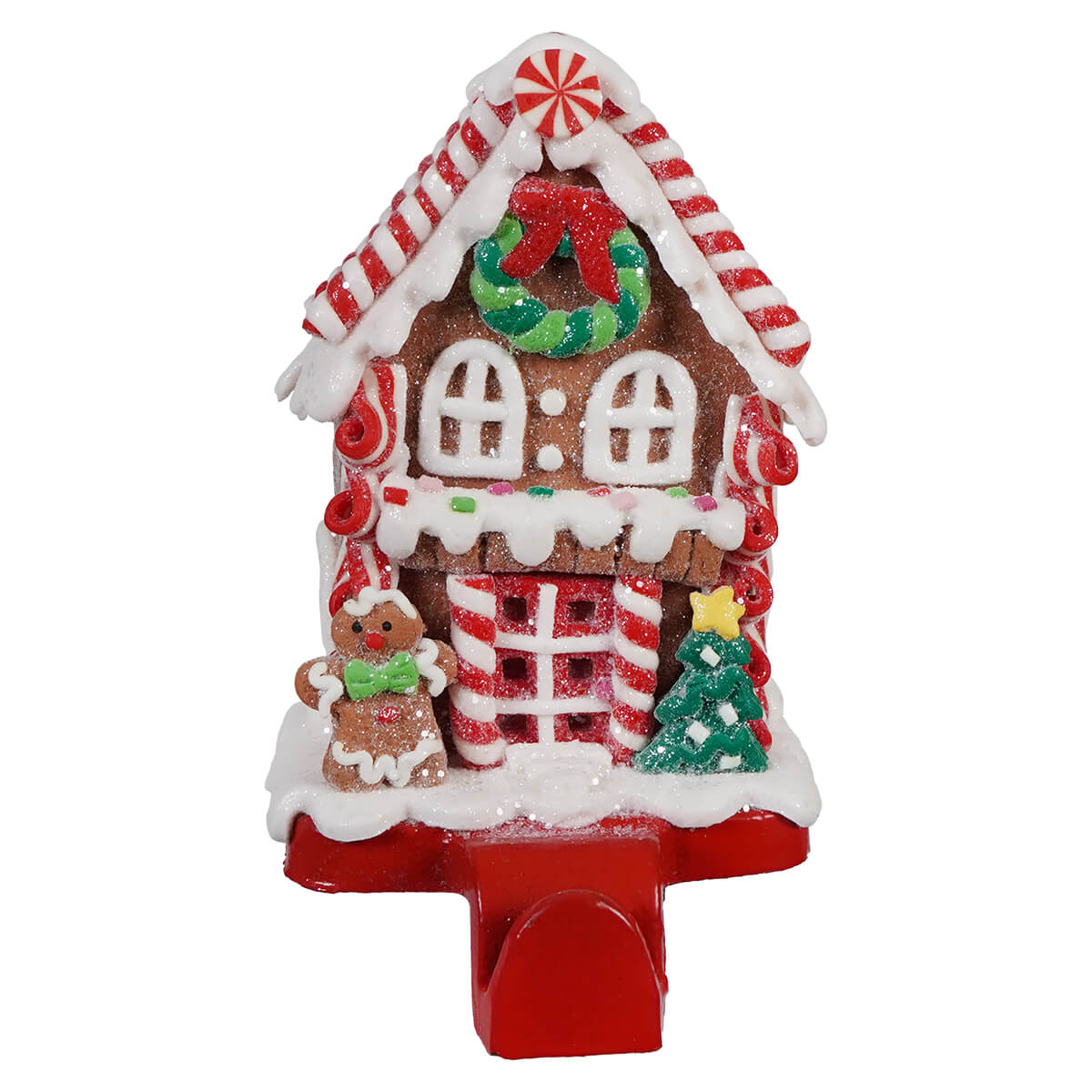 Clay Dough Holiday Gingerbread House Stocking Holder - Christmas