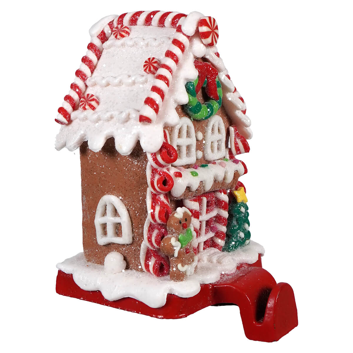 Clay Dough Snowman Gingerbread House Stocking Holder - Christmas