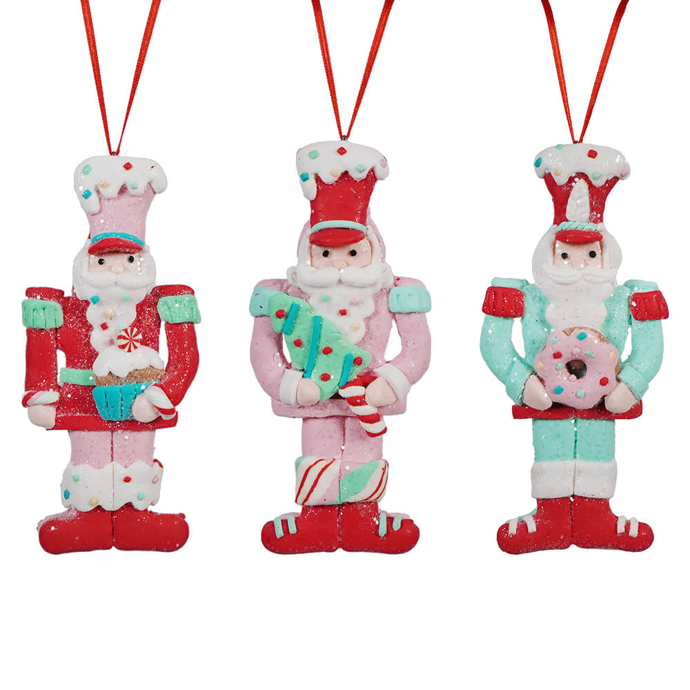 Clay Dough Toy Soldier Ornaments Set/3 - Ornaments