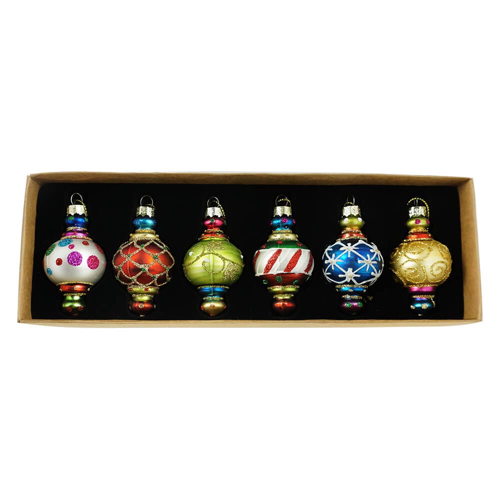 Colorful Ornate Ornaments Set/6