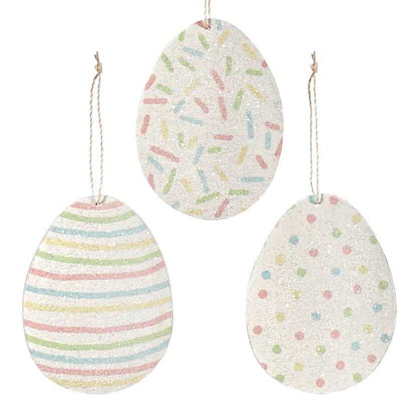 Confetti Pressed Paper Egg Ornaments Set/3