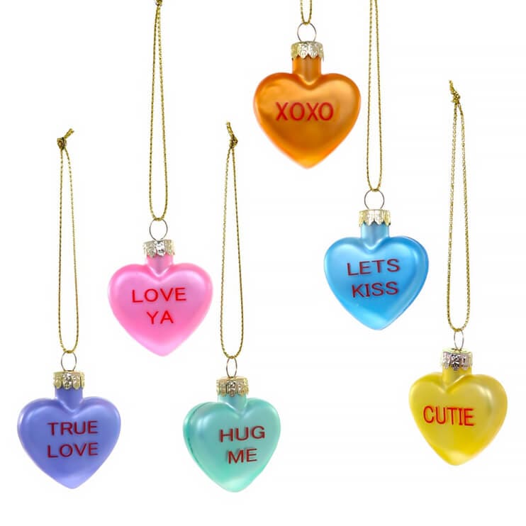 Conversation Heart Ornaments Set/6 - Ornaments