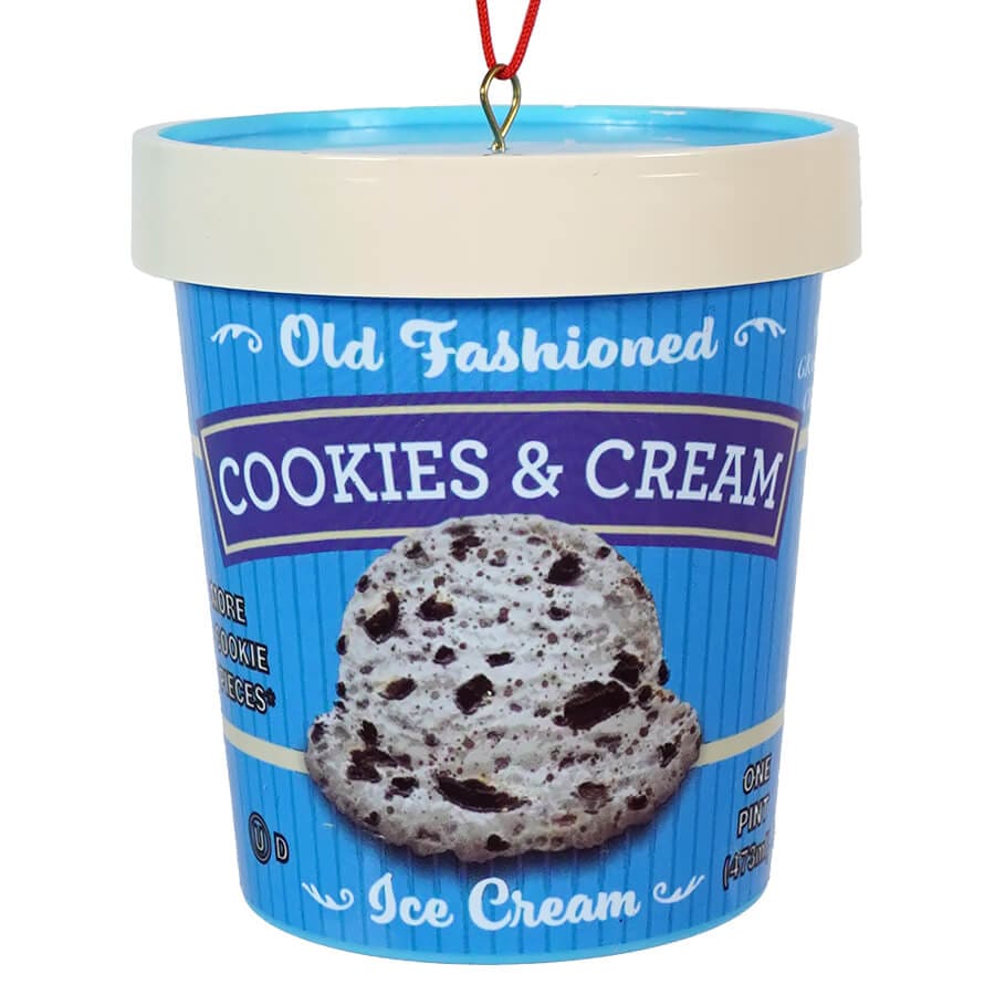 Cookies & Cream Ice Cream Pint Ornament - Ornaments