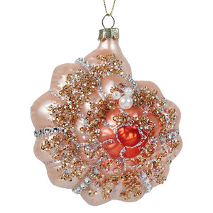 Coral Round Spiral Shell Ornament - Ornaments