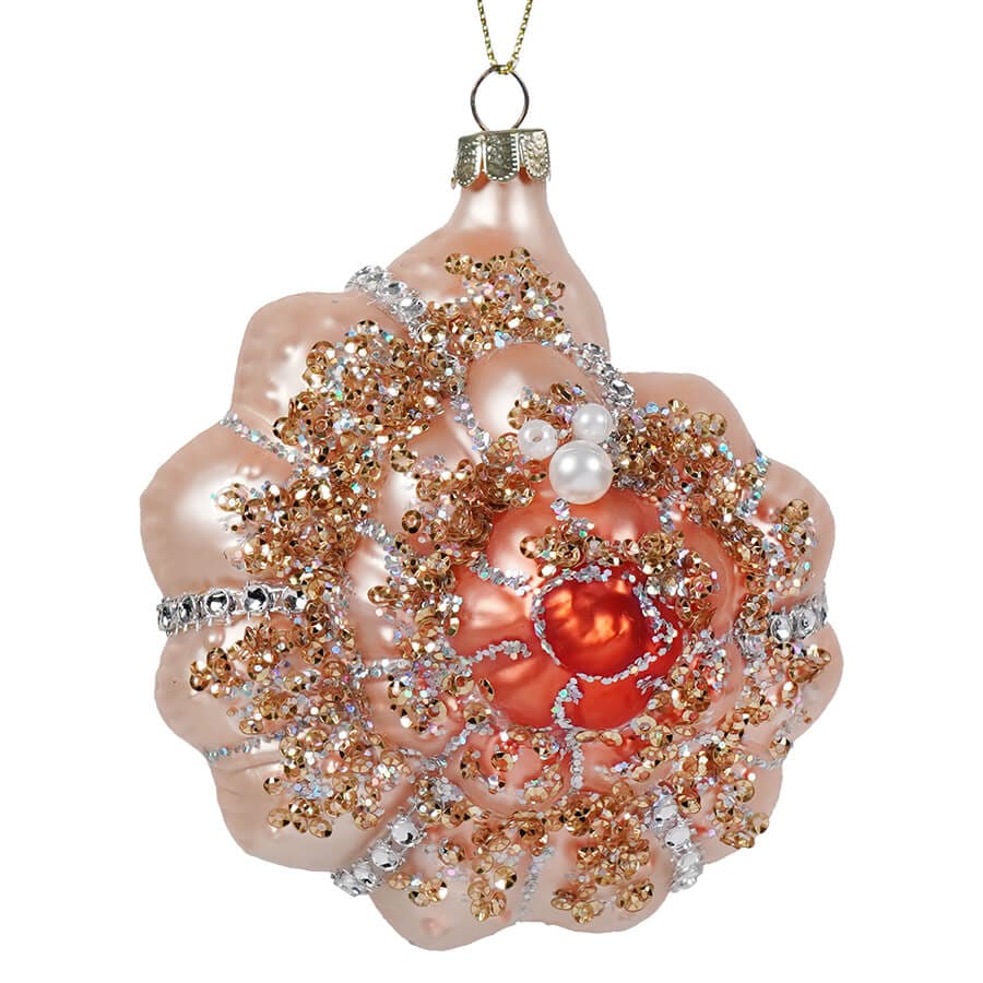 Coral Round Spiral Shell Ornament - Ornaments