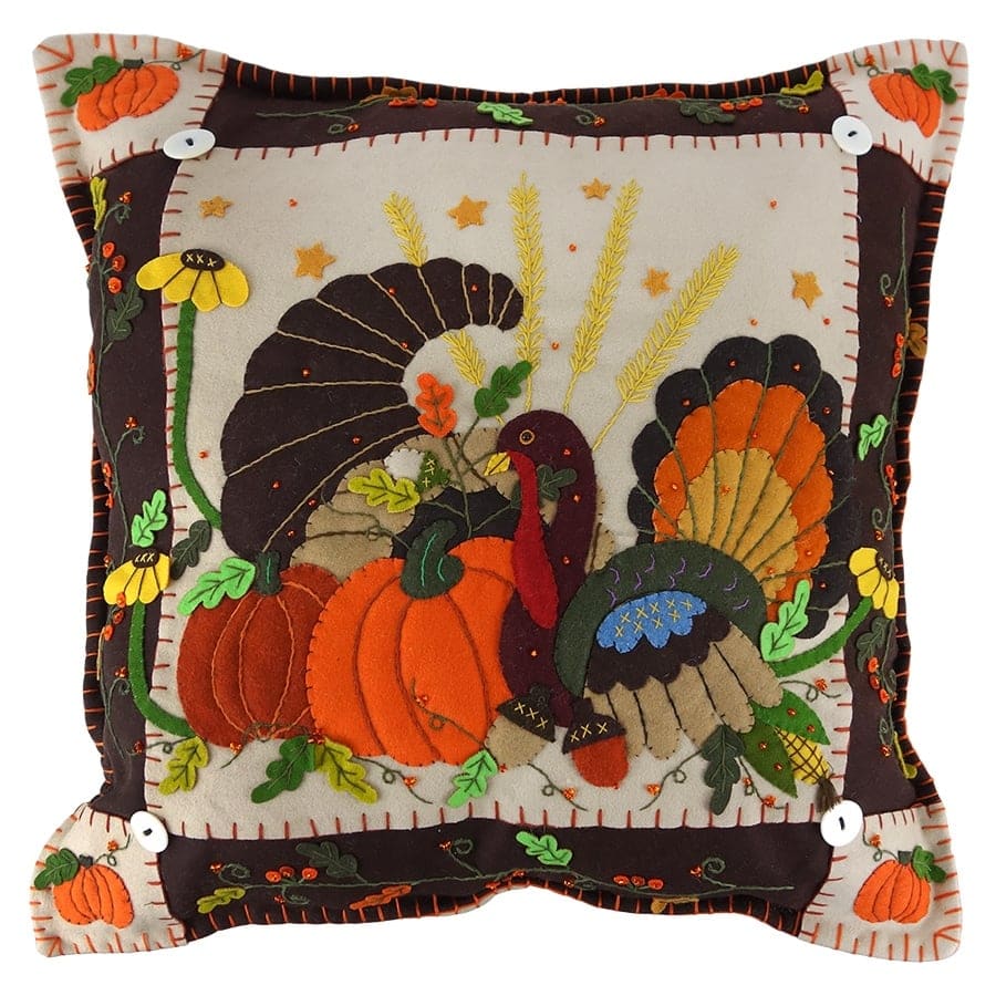 Cornucopia And Turkey Pillow