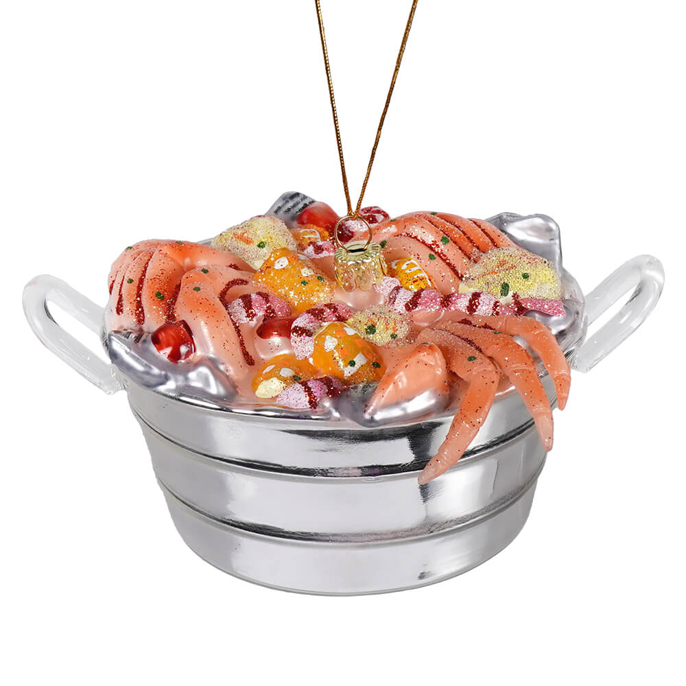 Crab Boil Glass Ornament - Ornaments