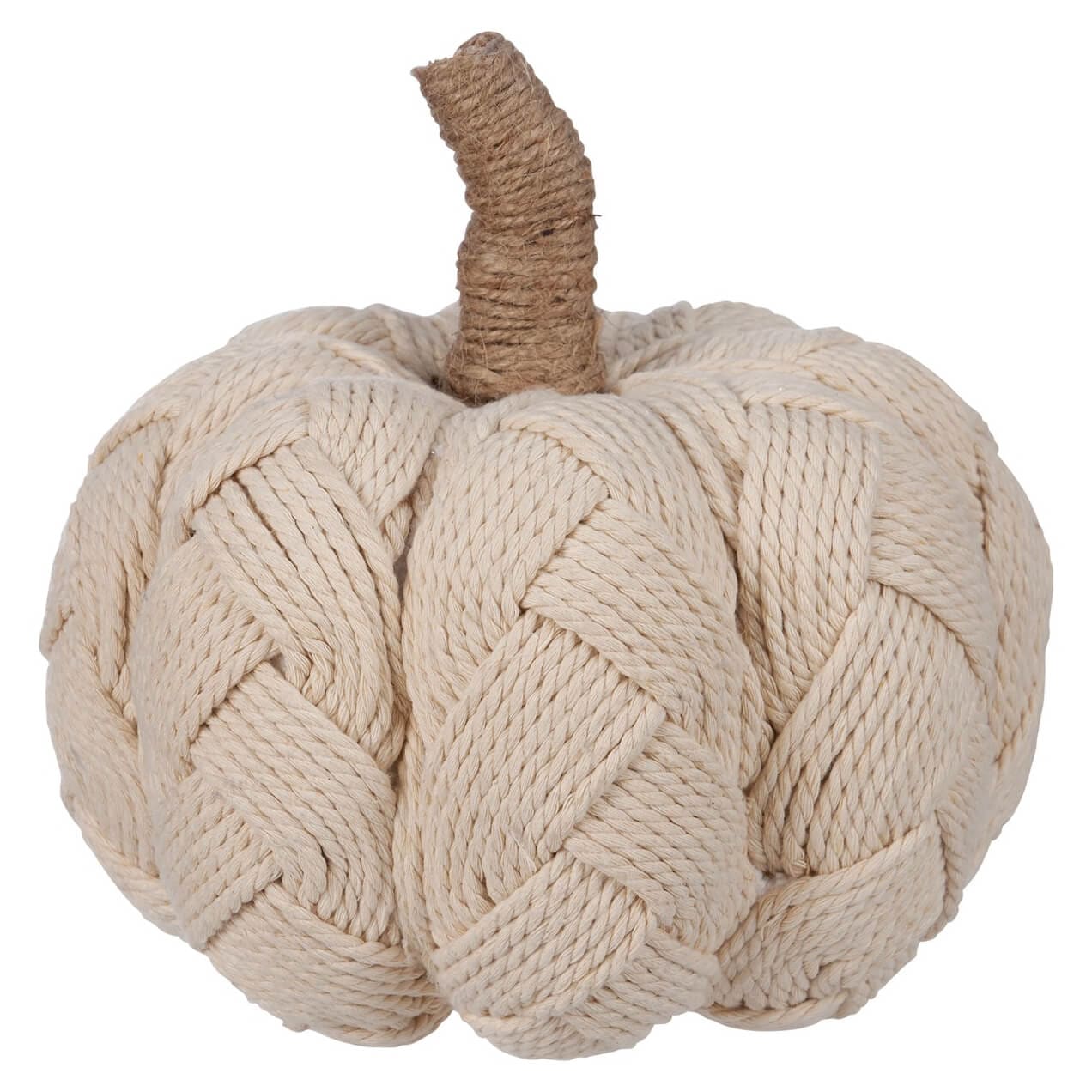 Cream Woven Cotton Pumpkin - Thanksgiving