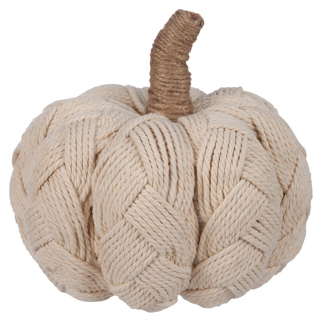 Cream Woven Cotton Pumpkin - Thanksgiving