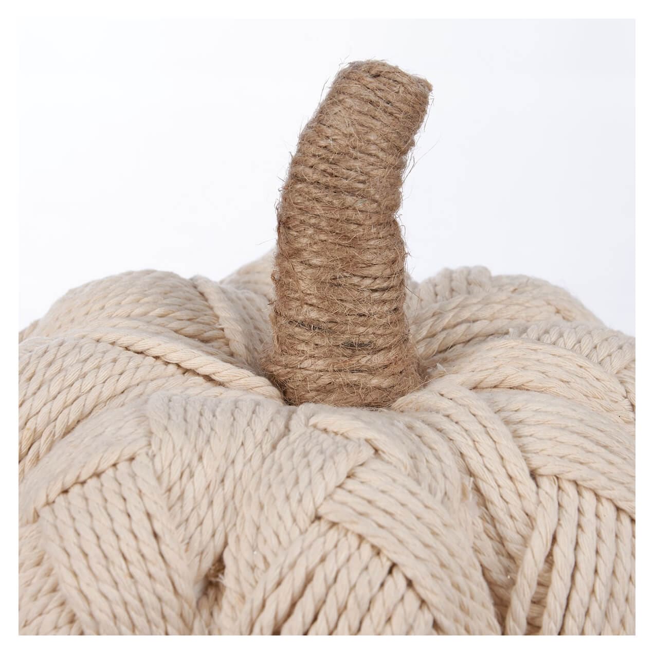 Cream Woven Cotton Pumpkin - Thanksgiving