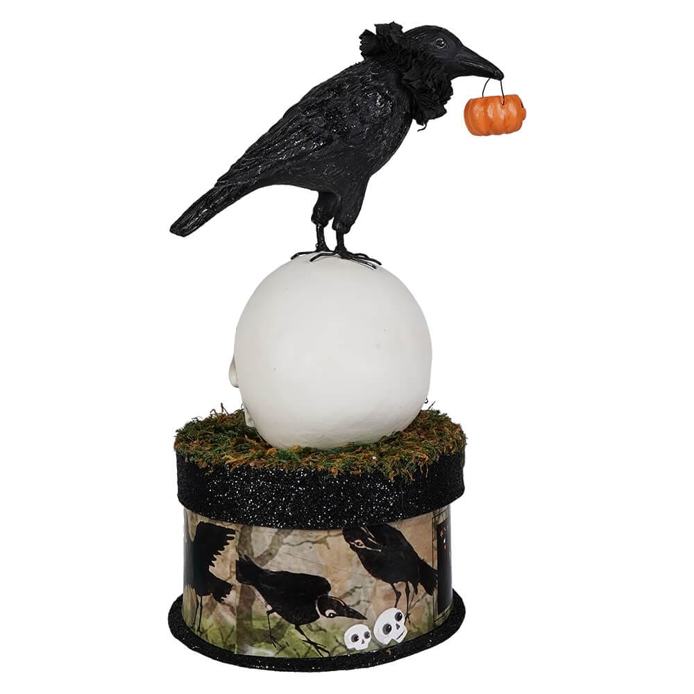 Crow and Skull on Box - Halloween