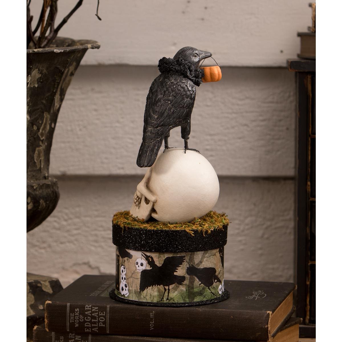 Crow and Skull on Box - Halloween