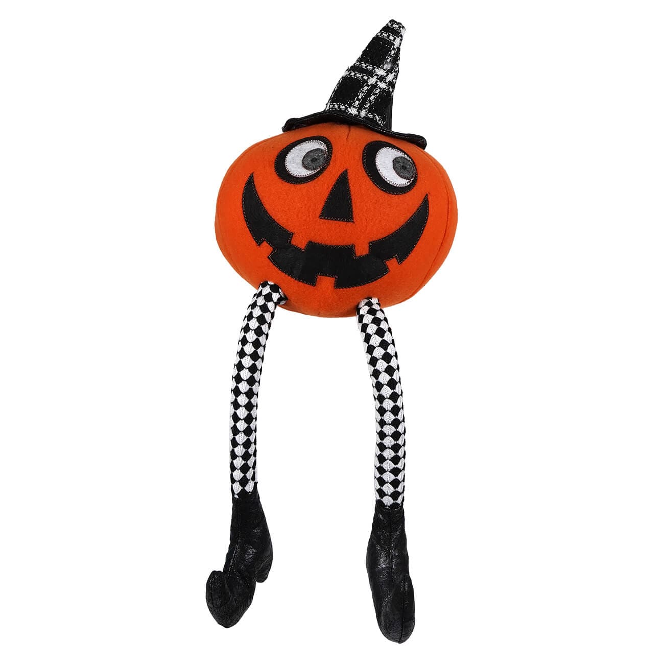 Dangle Leg Pumpkin With Witch Hat - Halloween