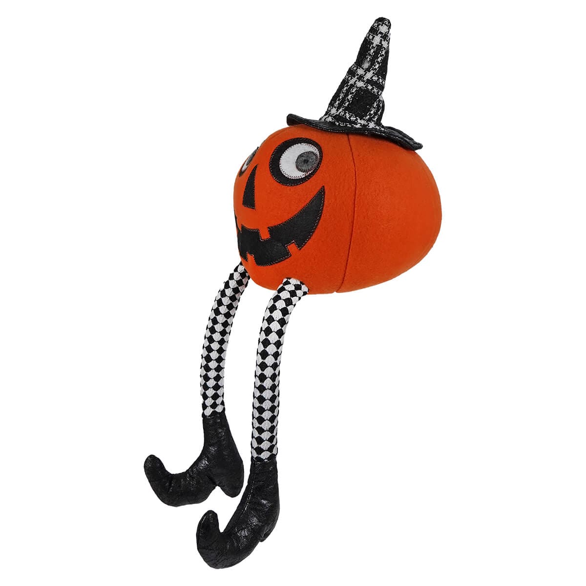 Dangle Leg Pumpkin With Witch Hat - Halloween