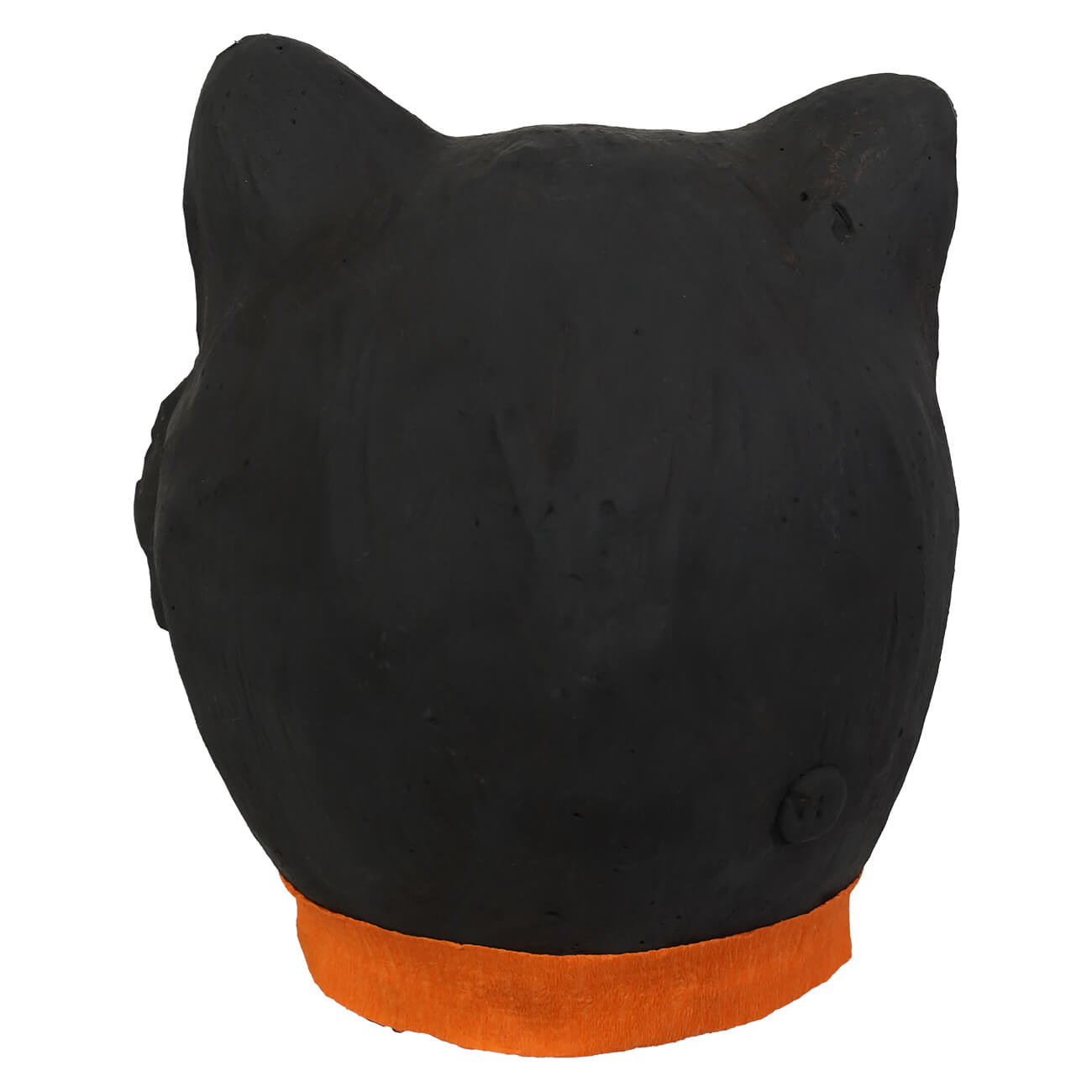 Black cat lantern planter with textured surface and orange fabric dapper bow tie perfect for halloween lanterns decor