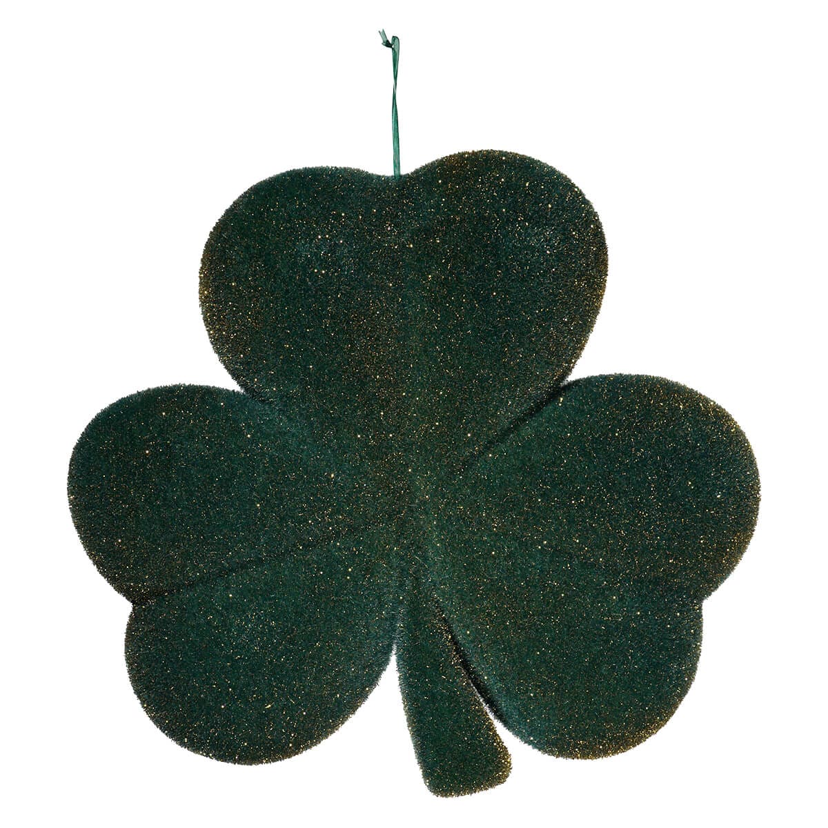 Dark Green Flocked Shamrock