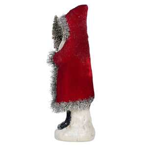 Dark Red Glitter & Tinsel Velvet Belsnickle