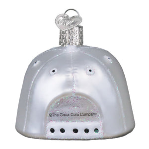 Silver glittery Diet Coke baseball cap ornament with heart tag perfect for miller lite baseball cap fans