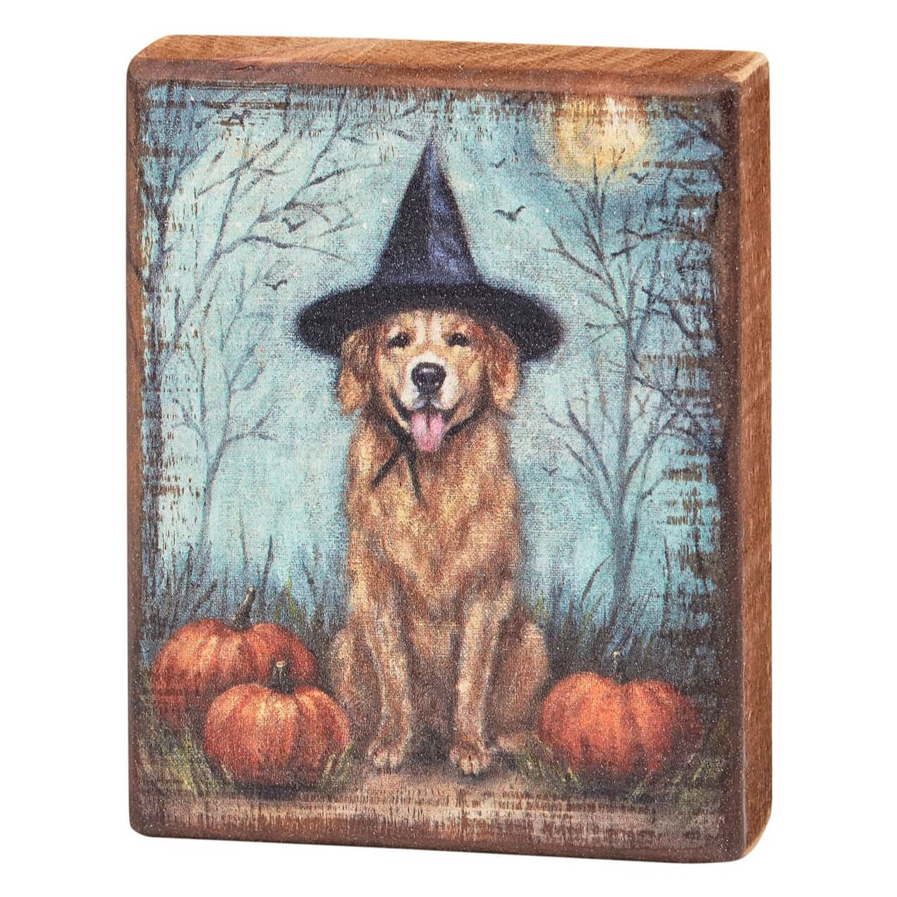 Dog As A Witch Block Sign - Halloween