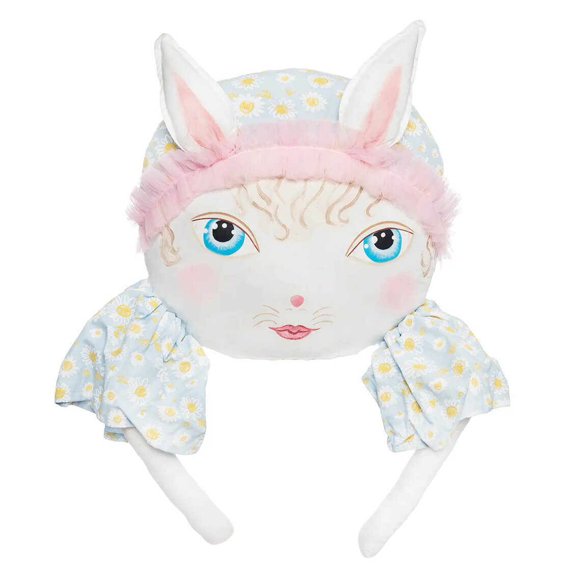 Donna mae zombinaland decorative pillow featuring a bunny-eared tracy scheff pillow in soft pastel colors perfect as an easter bunny pillow
