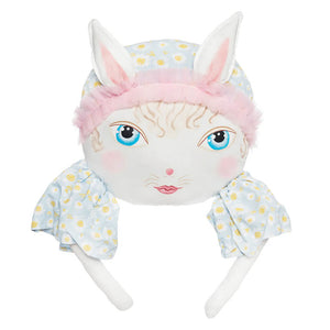 Donna mae zombinaland decorative pillow featuring a bunny-eared tracy scheff pillow in soft pastel colors perfect as an easter bunny pillow