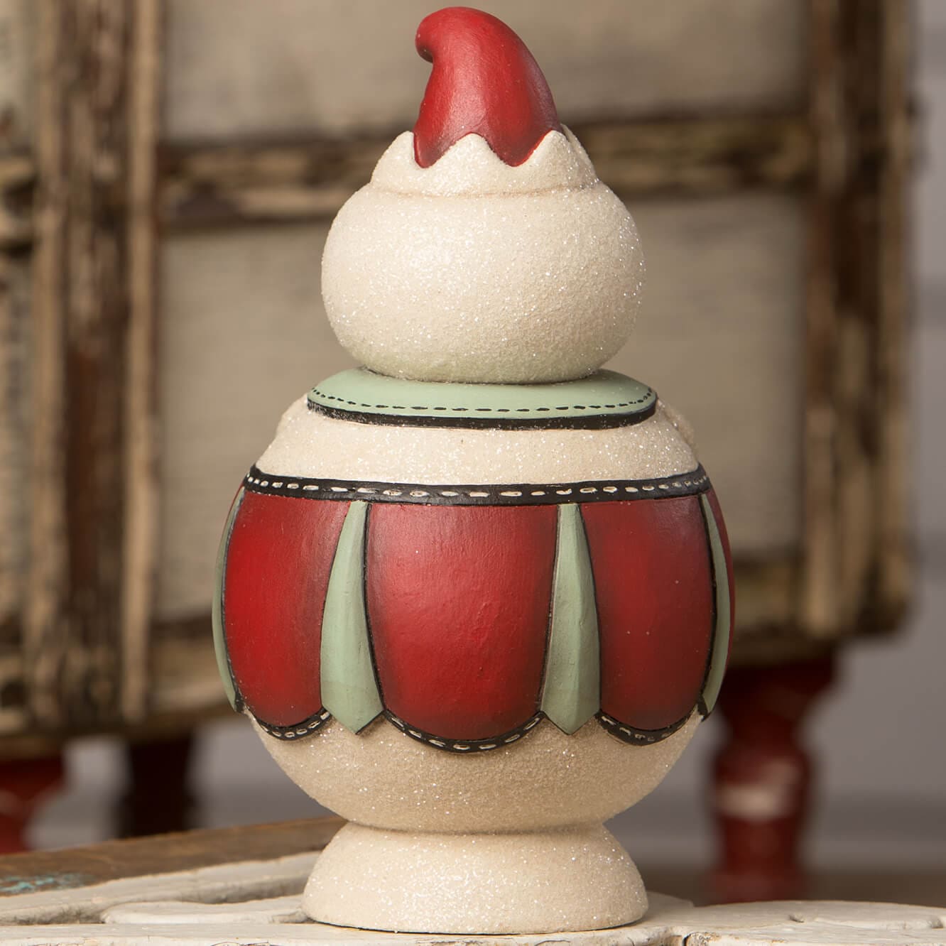 Double Cane Candice Jolly Jar - Christmas