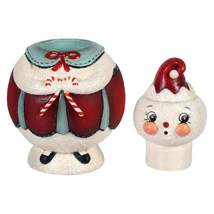 Double Cane Candice Jolly Jar - Christmas