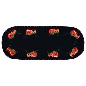 Double Pumpkin Halloween Black Runner
