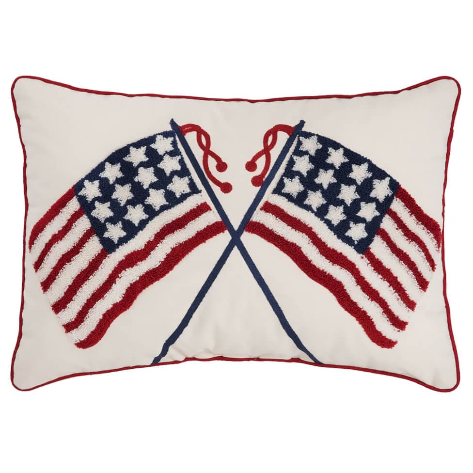 Double US Flag Pillow