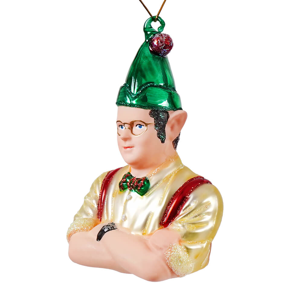 Dwight The Christmas Elf Glass Ornament - Ornaments