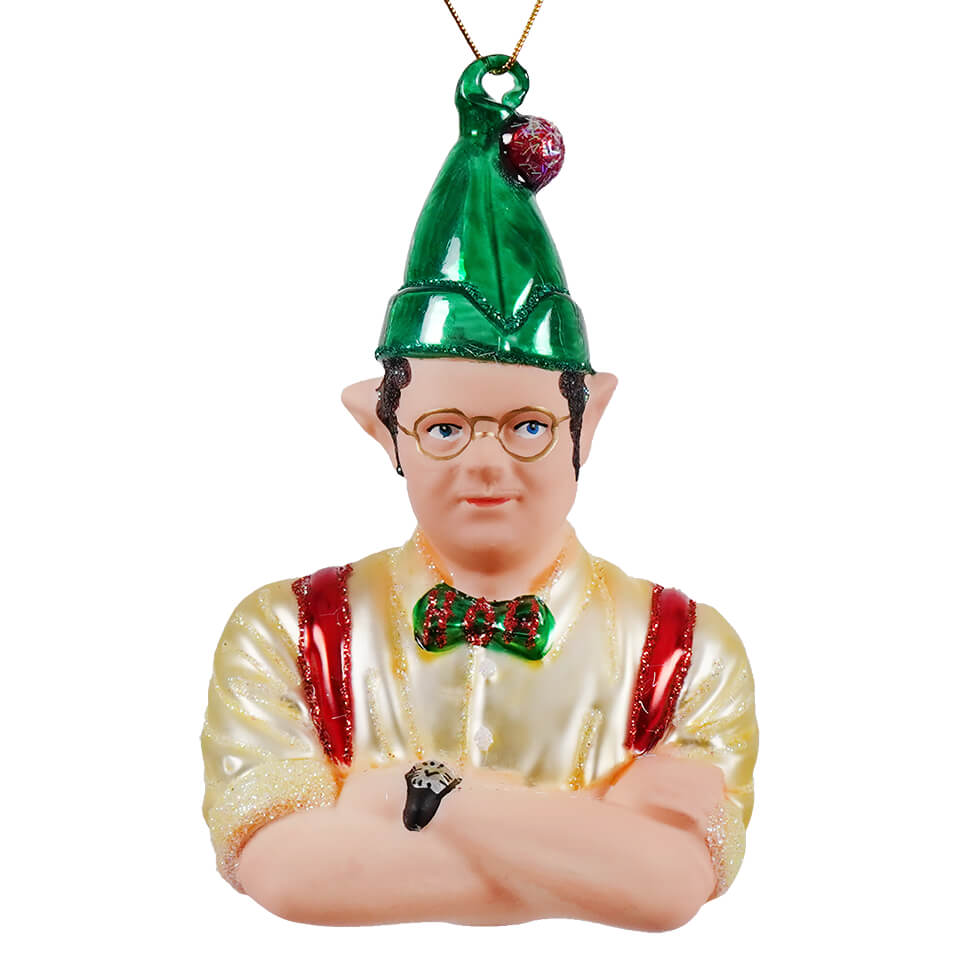 Dwight The Christmas Elf Glass Ornament - Ornaments