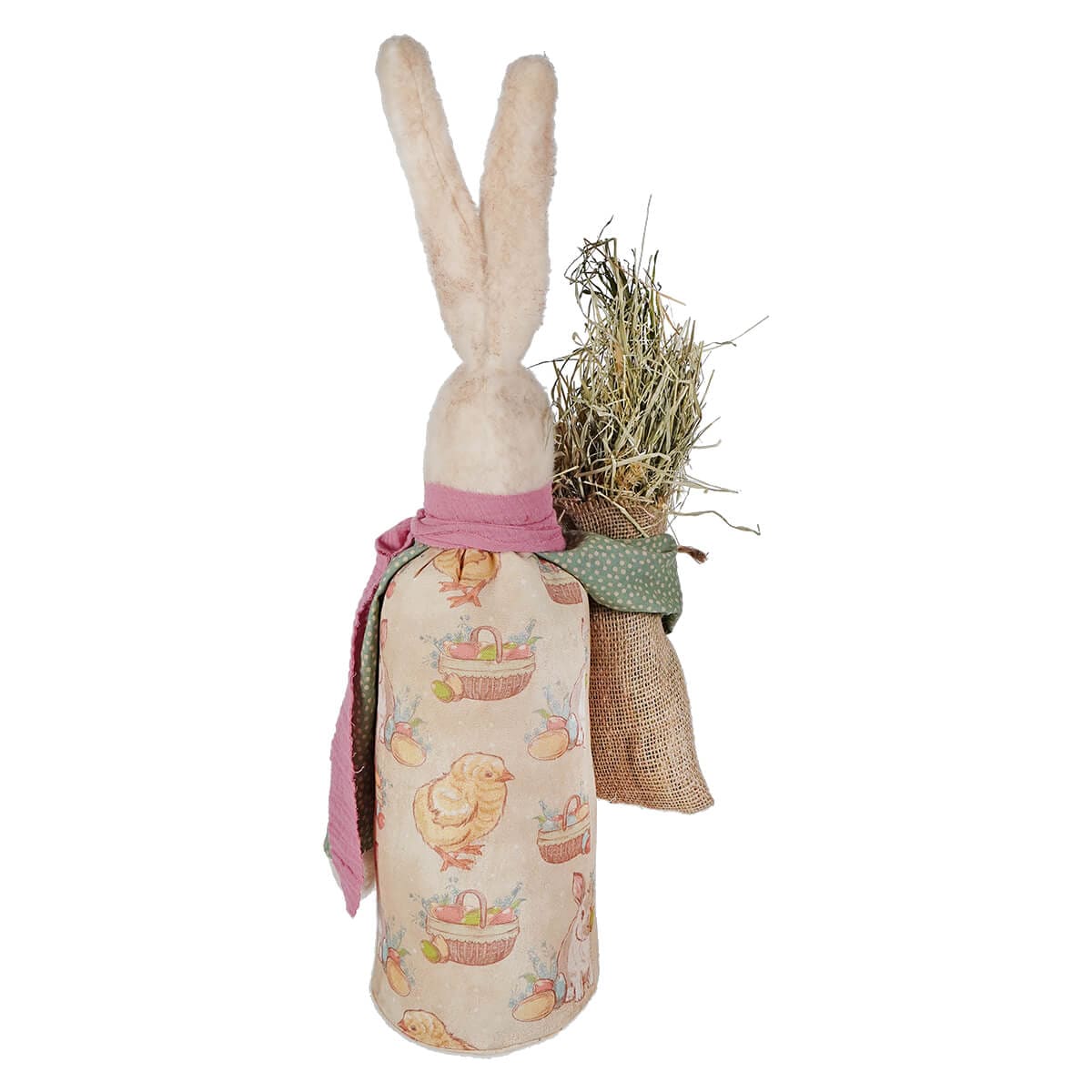 Easter Attire White Bunny Holding Sack Of Goods - Easter