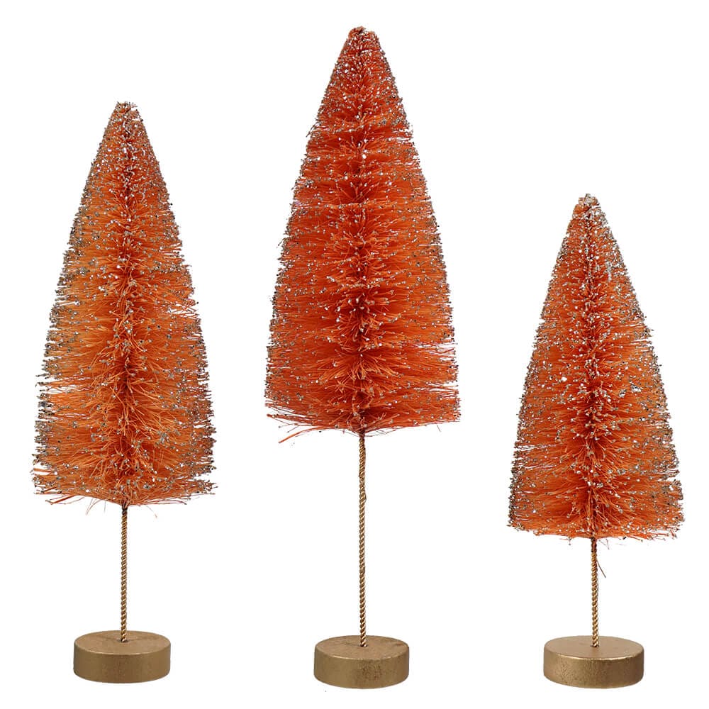 Electric Orange Halloween Bottle Brush Set/3