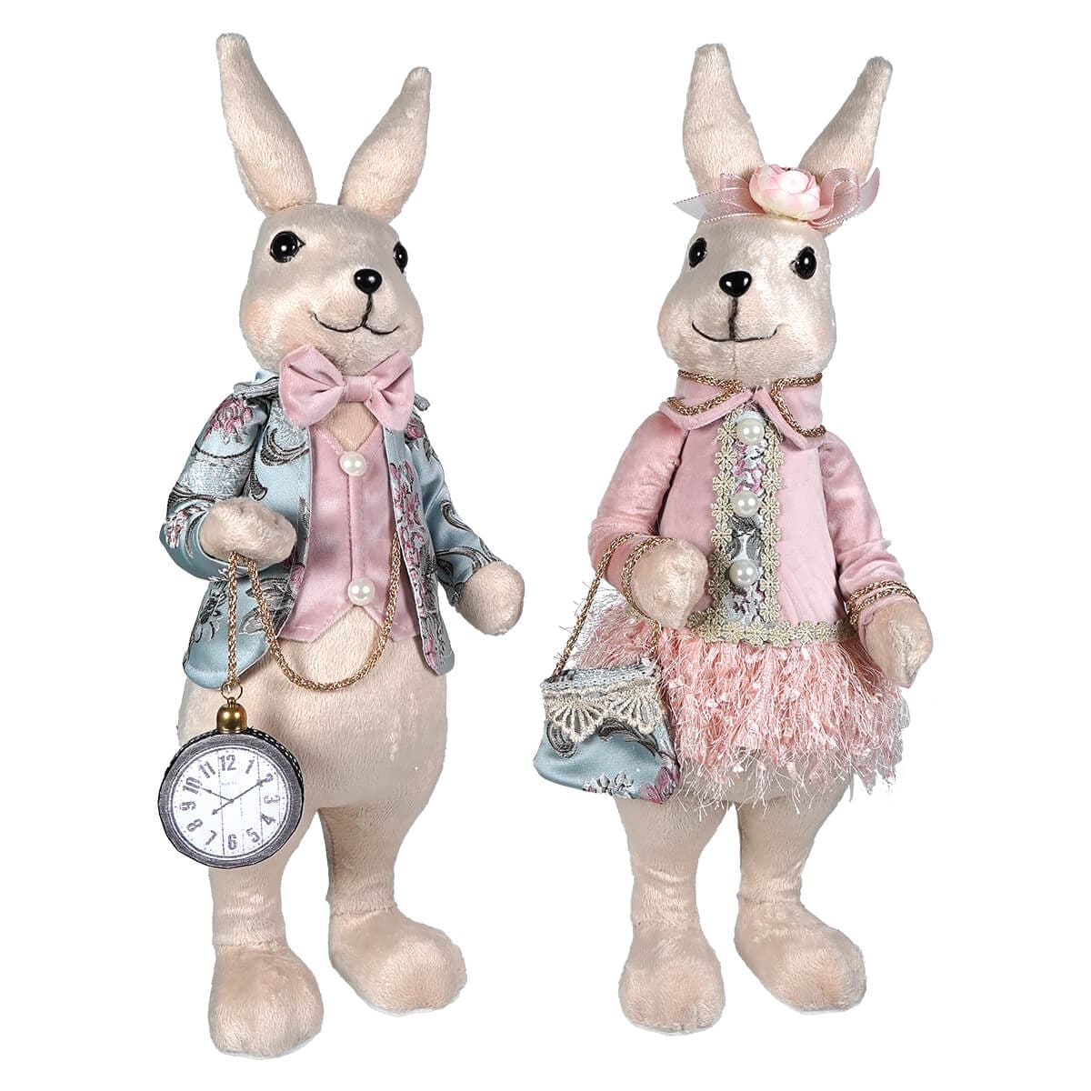 Rare Rabbit Formal Pair Elegant Dressed Bunny Couple Set/2 by Regency International – Traditions