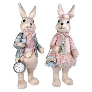 Elegant Dressed Bunny Couple Set/2 - Easter
