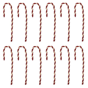 Fabric Candy Cane Ornaments Set/12