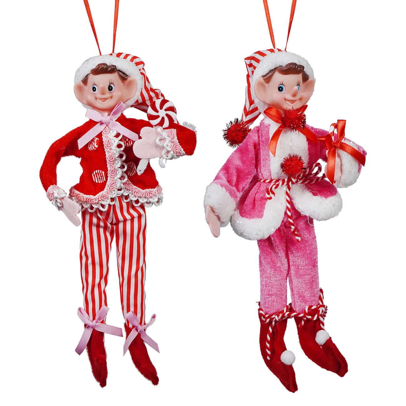 Fabric Sweets Pixie Elf Ornaments Set/2 - Ornaments