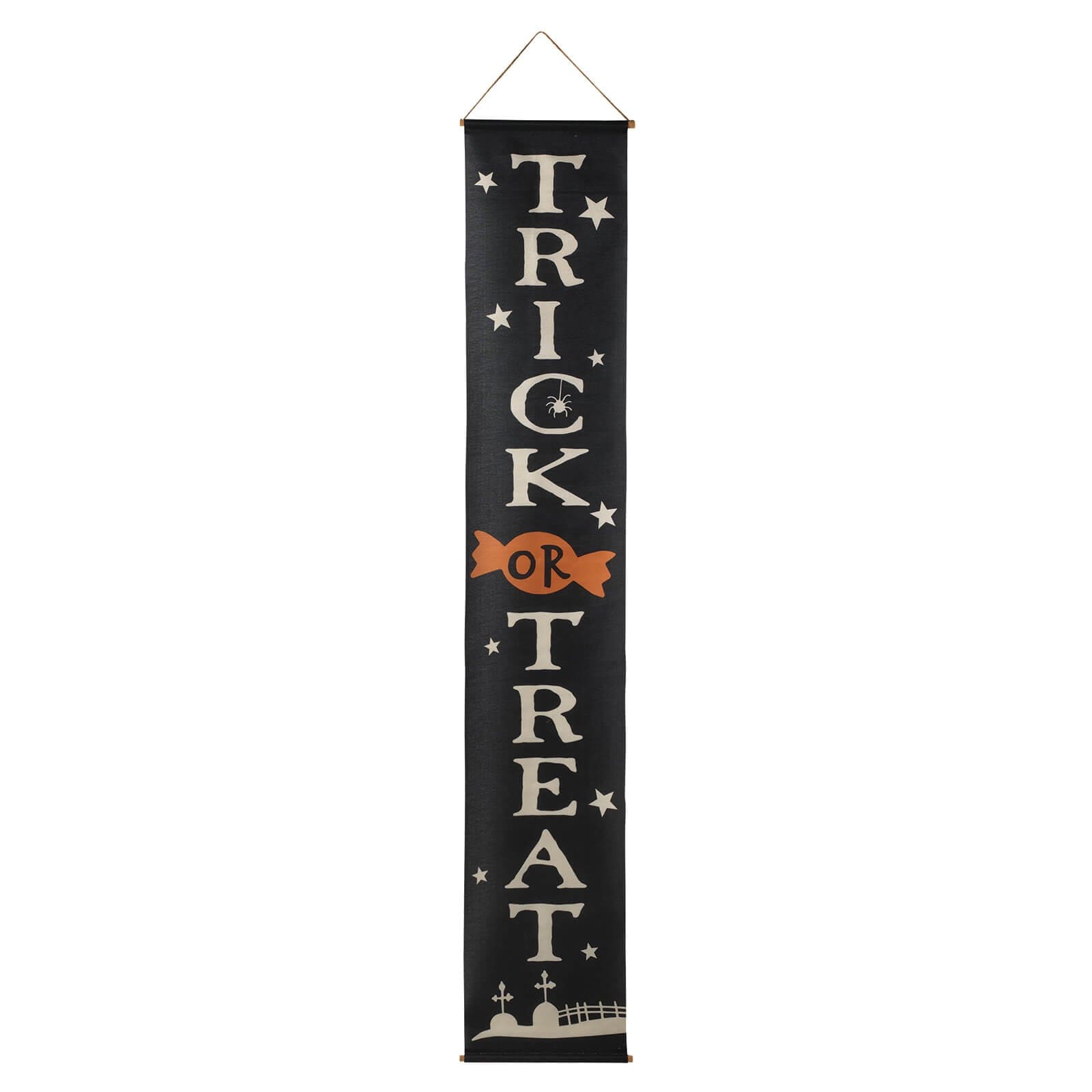 Fabric Trick Or Treat Hanging Banner - Halloween