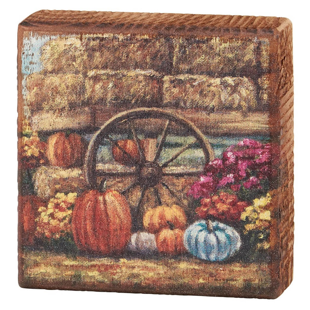 Fall Farm Wagon Block Sign by Michele Kixmiller for Primitives by Kathy ...