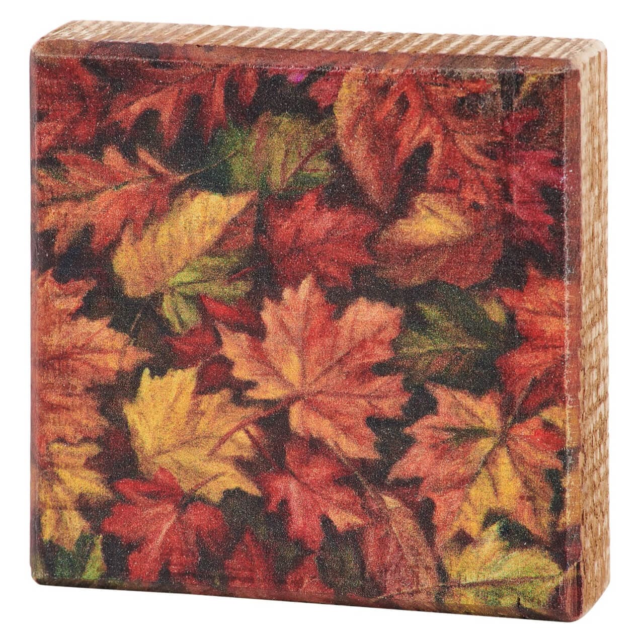 Fall Leaves Block Sign - Thanksgiving