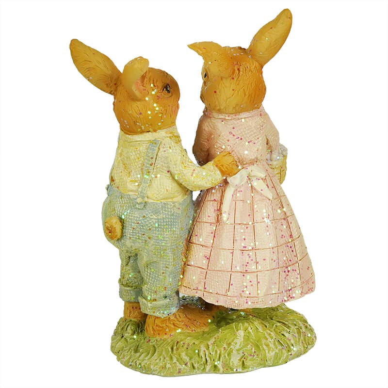 Farm Rabbit Couple Figure