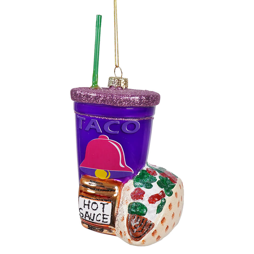 Fast Food Taco Glass Ornament - Ornaments