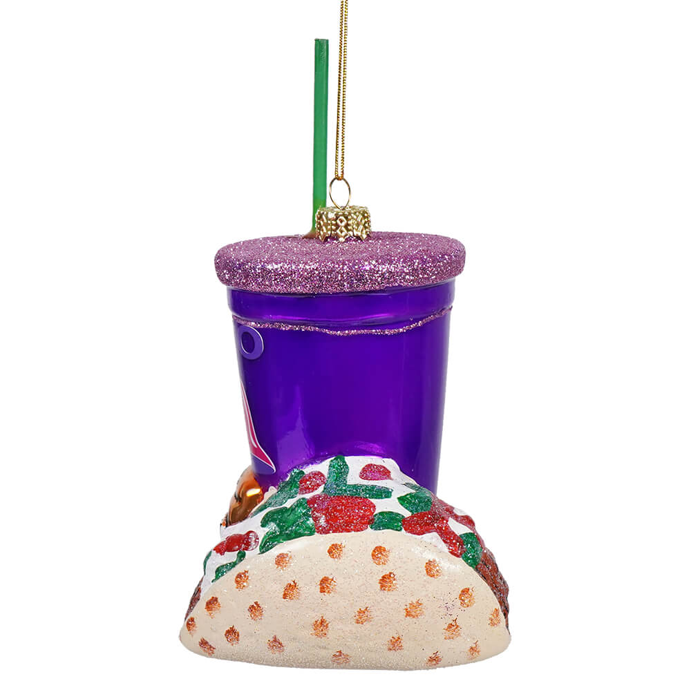 Fast Food Taco Glass Ornament - Ornaments