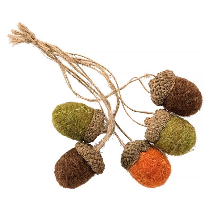 Felt Acorn Bundle Ornaments Set/5