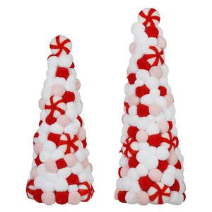 Felt Peppermint Trees Set/2 - Christmas