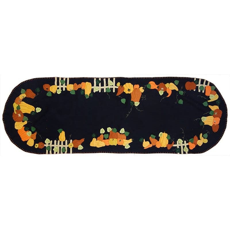 Fenced Fall Pumpkin Table Runner