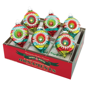 Festive Fete Decorated Reflector Tulip Ornaments Set/6 - Ornaments