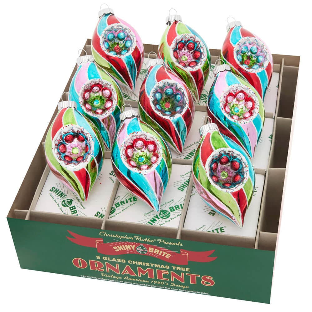 Festive Fete Reflector Tulip Ornaments Set/9 - Ornaments