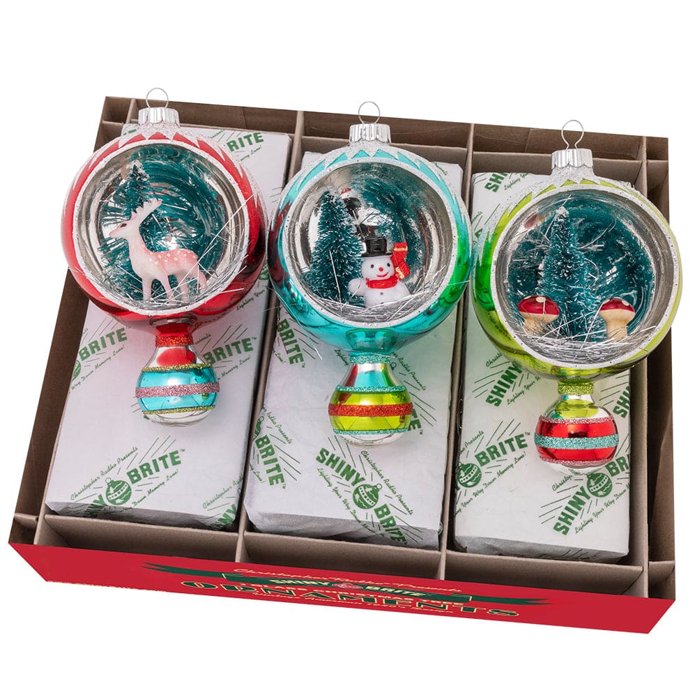 Festive Fete Round Scene Ornaments Set/3